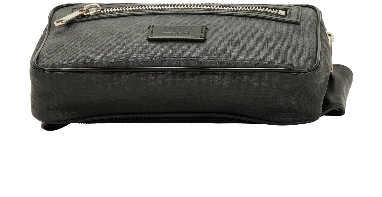 GG Web Belt Bag, &pound;450, Handbags, Black, Canvas, Top view
